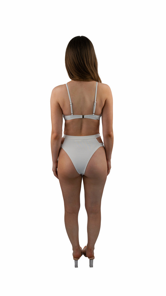 Women's Elegant White Elisa Underwired High-Waist Two Piece Bikini Set back