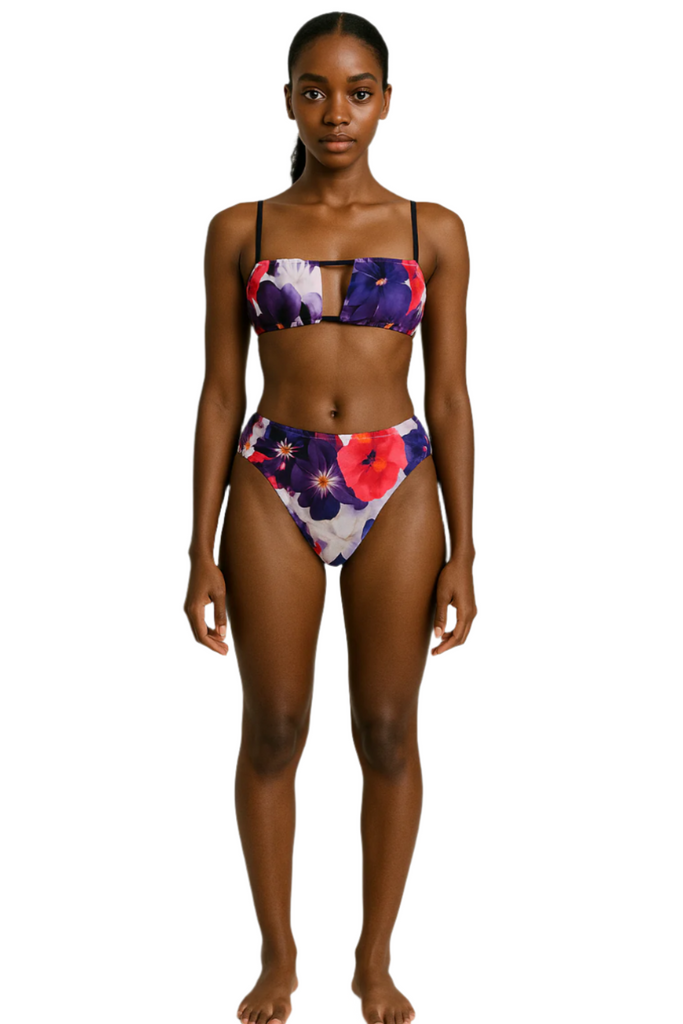 Women's Two Piece Halter Neck Bikini Swimsuits | Purple/Pink Bikini San Set front