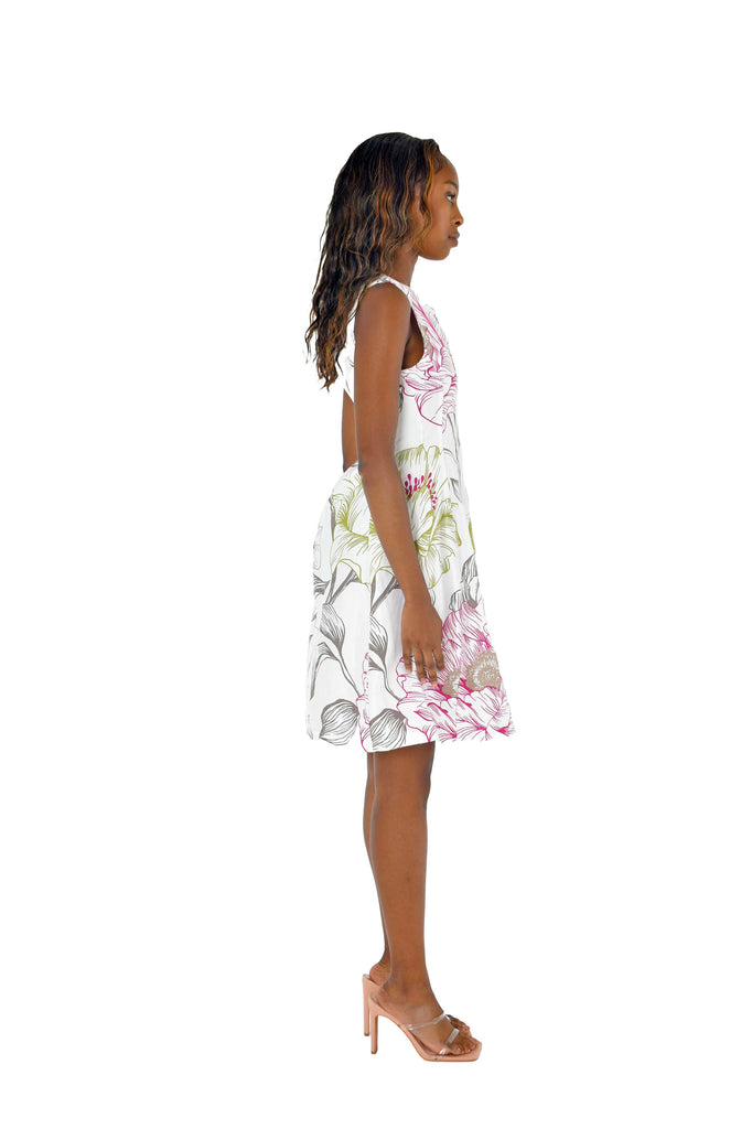 A Line Sleeveless Dress Occasion Wear Neo Floral Print Side